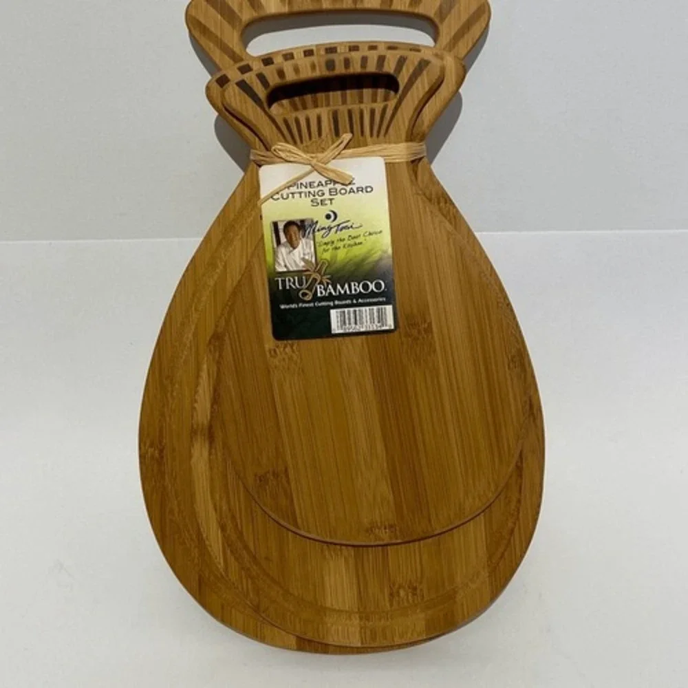 True Bamboo‎ Brown Pineapple Cutting Board Set 13